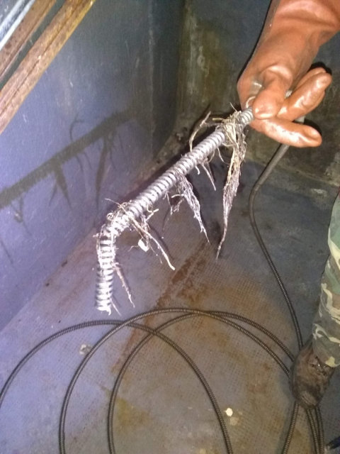 Extracción de raíces del interior de una cañería